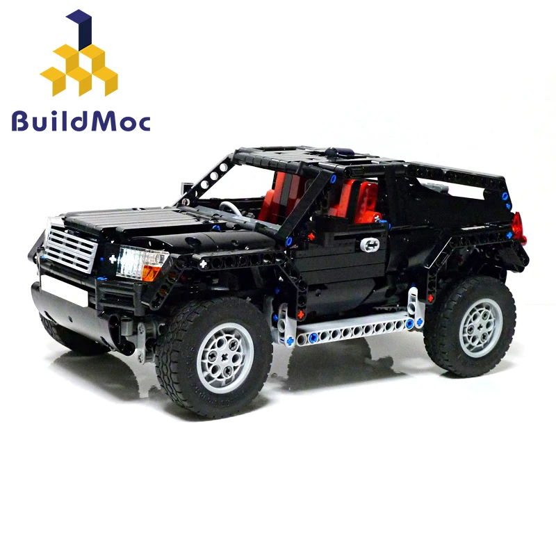 

BuildMoc AWD 2061 SUV Off-road Vehicle Mechanical Pull Back Building Blocks Educational Kids City Technic Car Bricks Toys Boys
