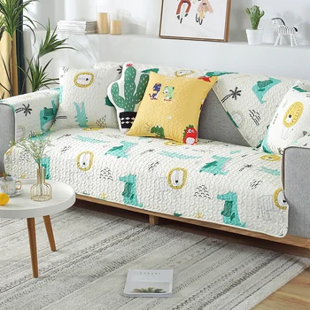 

Cotton Sofa Cushion Four Seasons Universal Mat Non-Slip Cotton Fresh Cartoon Living Room Cushion Cotton Sofa Cover