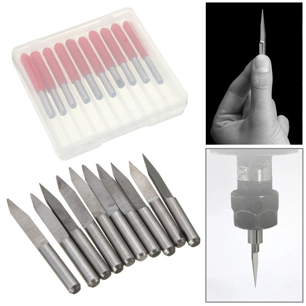 10Pcs 3.175mm Shank 30 Degree 0.1mm Carbide PCB Engraving Bits CNC Router Tool used for Engraving Machine Tungsten Steel
