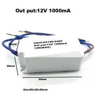 20pcs DIY Mini LED Voeding DC Adapters 12W 1000mA Driver Socket voor 12DC fan LED MR11/ MR16 3W 4W 5W