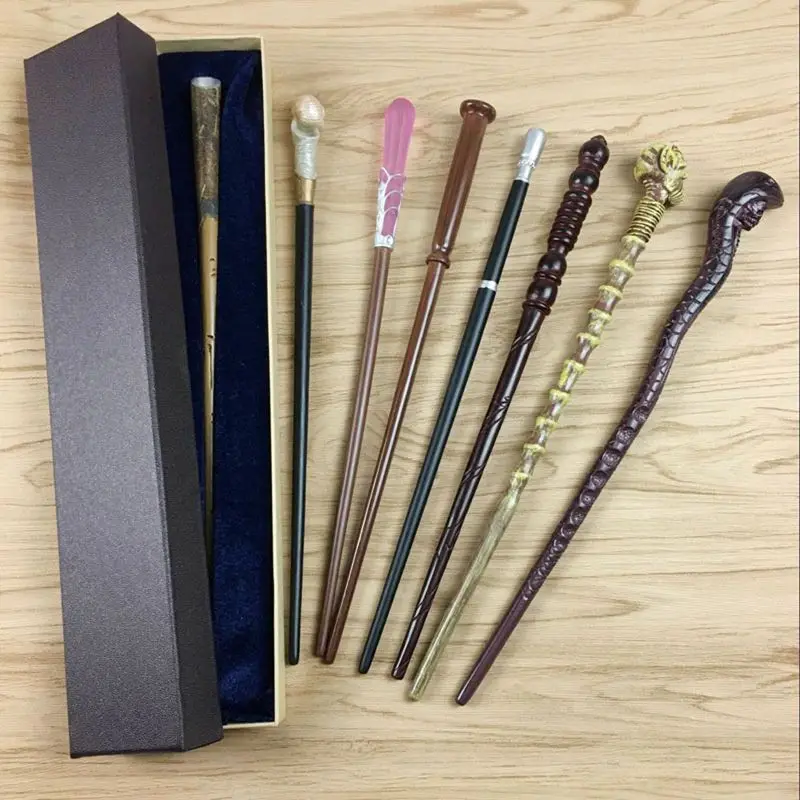 

8 Kinds Animal Magic Wands Potter Cosplay Metal/Iron Core Child Magic Toy Wand Gift with Box Package Mystery Box Wand