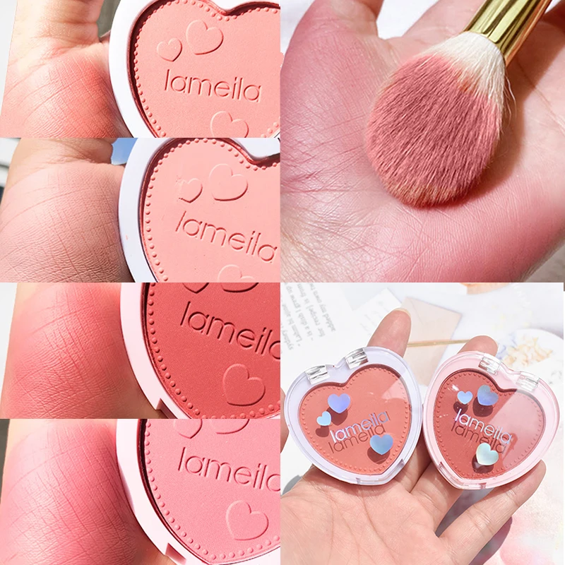 Blush Makeup Love Palette 4 Color Mineral Powder Peach Red Rouge Lasting Natural Hawthorn Cheek Tint Waterproof Blusher Cosmetic | Красота и