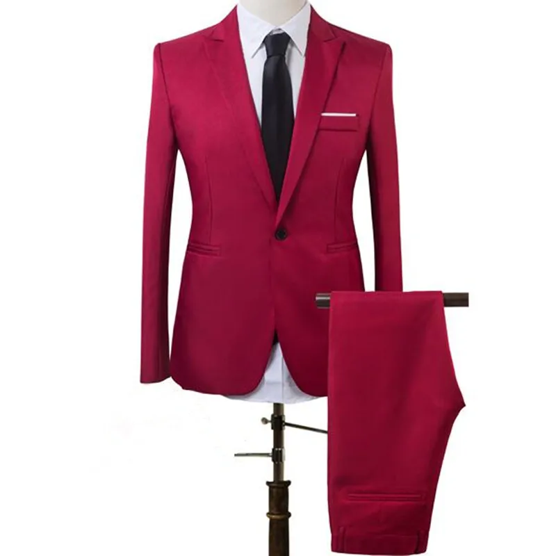 Новинка высококачественный брендовый мужской женский костюм цвет Бургунди с