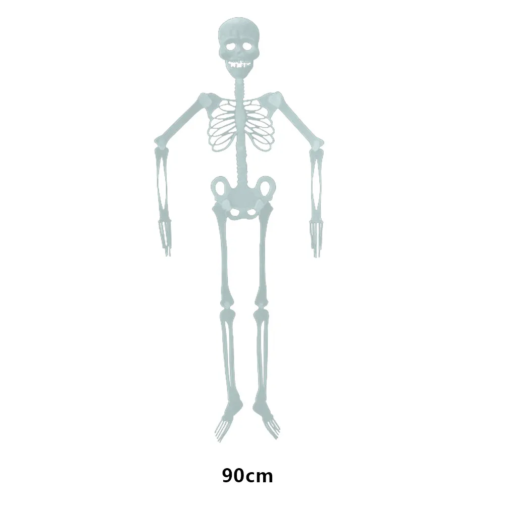 Горячая 1 шт ужас светящийся подвижный череп скелет Хэллоуин реквизит светящийся Хэллоуин ЕВА страшные Хэллоуин декоративные фермы A30814