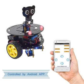 

Adeept 3WD Bluetooth Smart Robot Car Kit Stem Arduino Starter Learning Kit For Arduino UNO R3 (With Development Board) For Child