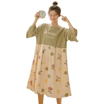 

Nightwear Real Nightgown Night Dress 2020 Sleepwear New Nightdress Summer Cotton Sweet Princess Style Pajamas Large Size Loose