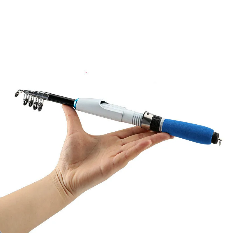 

2020 New BlueTelescopic Rock Fishing Rod Spinning Fly Carp Feeder Carbon 1.0m1.2m1.5m1.7m1.9m Mini Travel Rod Reel Seat
