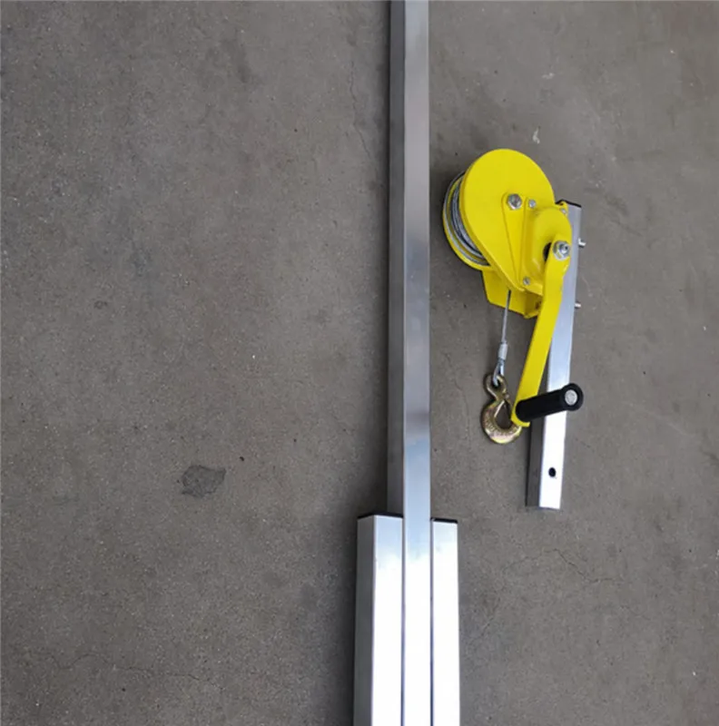 US $188.85 Galvanized Outside outside installation lifting tool crane folding selflocking manual winch assembly air conditioner