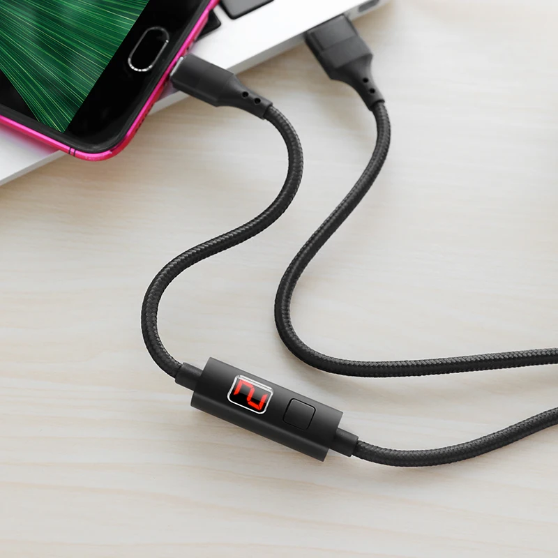 HOCO S13 16 шт./лот,, светодиодный usb-кабель с цифровым дисплеем для iPhone, кабель типа C, микрокабель для samsung USB-C