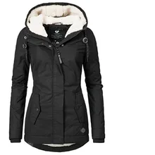 JIEZuoFang женские парки зимние пальто с капюшоном толстые хлопковые теплые женские куртки модные стеганые пальто средней длины Верхняя одежда размера плюс