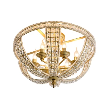 

Luxury gold crystal ceiling lights for bedroom living room ceiling lamps loft large flush mount kitchen fixtures french lighting