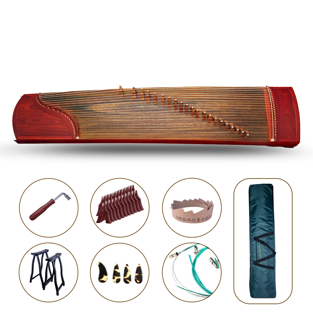 NAOMI Rosy Sandalwood Guzheng 163cm Length Standard 21 Strings Chinese Zither Full Accessories Smooth Surface And Handcraft Koto