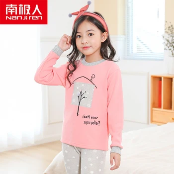 

NANJIREN Kids Long Johns Boys Girls Warm Thermal Underwear Children Winter Homewear Pajamas Set Nightwear 2-15Y Teenage Clothing
