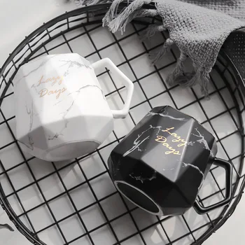 

Porcelain Mugs with Lid Spoon Marble Phnom Penh Juice Glass Cups Office Ceramics Coffee Cup Breakfast Milk Cup Exquisite Gifts