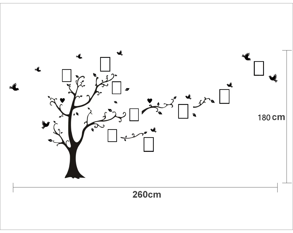 Большие 180*260 см/70,9* 102.4in красочные 3D DIY фото дерево ПВХ Наклейки на стены/клейкие семейные наклейки на стену Фреска Искусство домашний декор