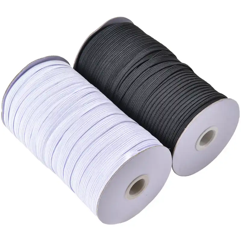 5MM, 5Meters Elastic for Sewing White Elastic String Elastic Cord Wide Braided Stretch Strap for DIY Sewing Crafting Flat Elastic Band