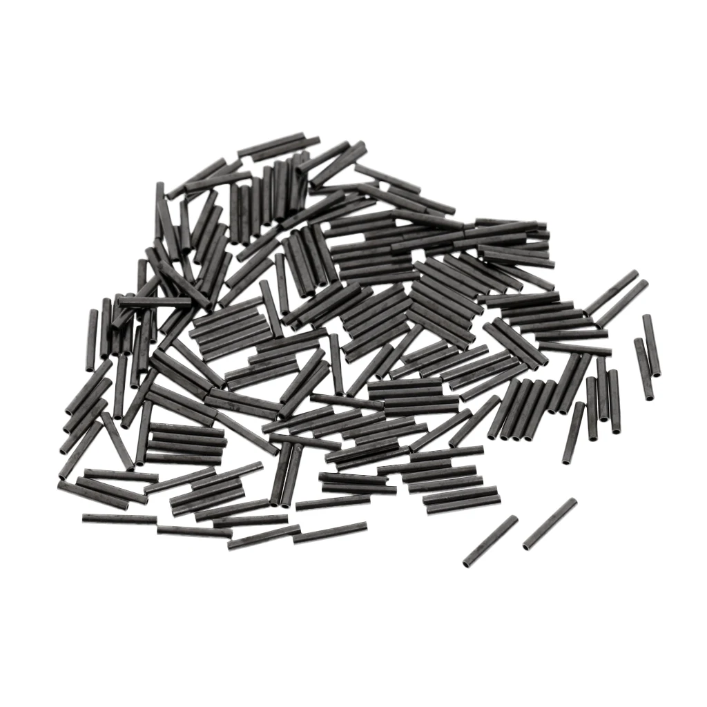 

400Pcs Single Brass Barrel Crimps Connector Fishing Line Rigging 1.0mm 1.2mm