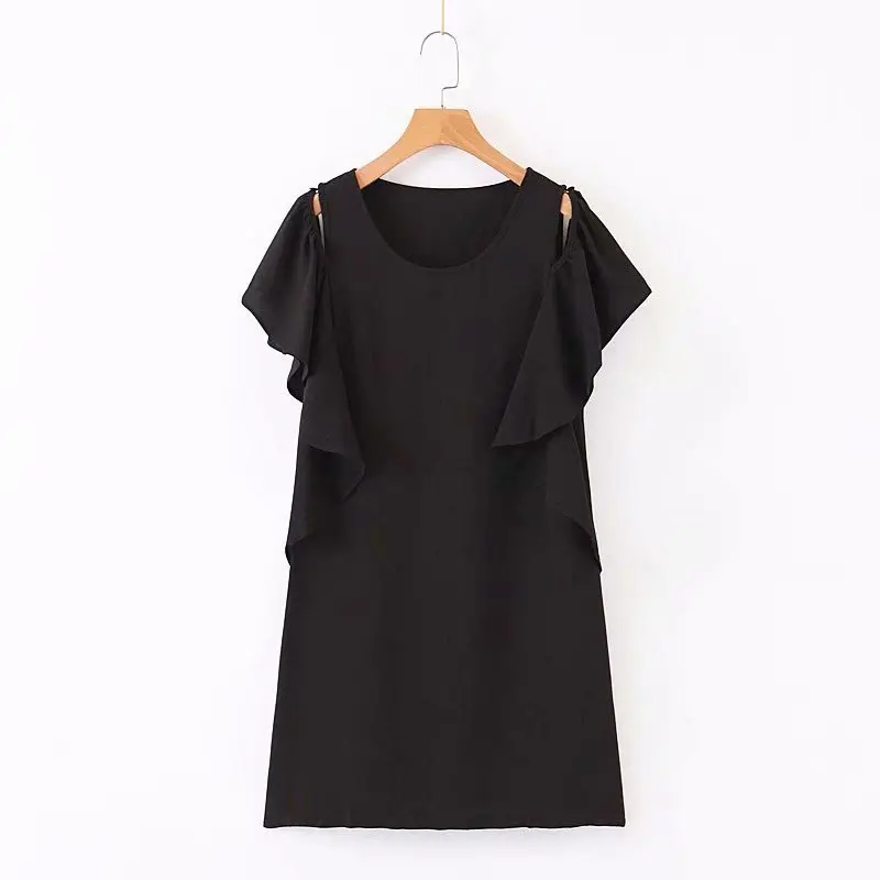 

XZ38-2097 European and American fashionable lotus leaf dress