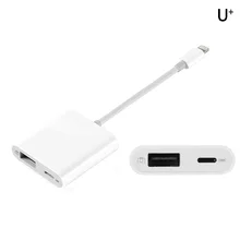 Флэш-накопитель USB OTG карт-ридер Кабель-адаптер для перехода от разъема Lightning к Тип usb-C мульти-функциональный адаптер конвертер для iPhone iPad