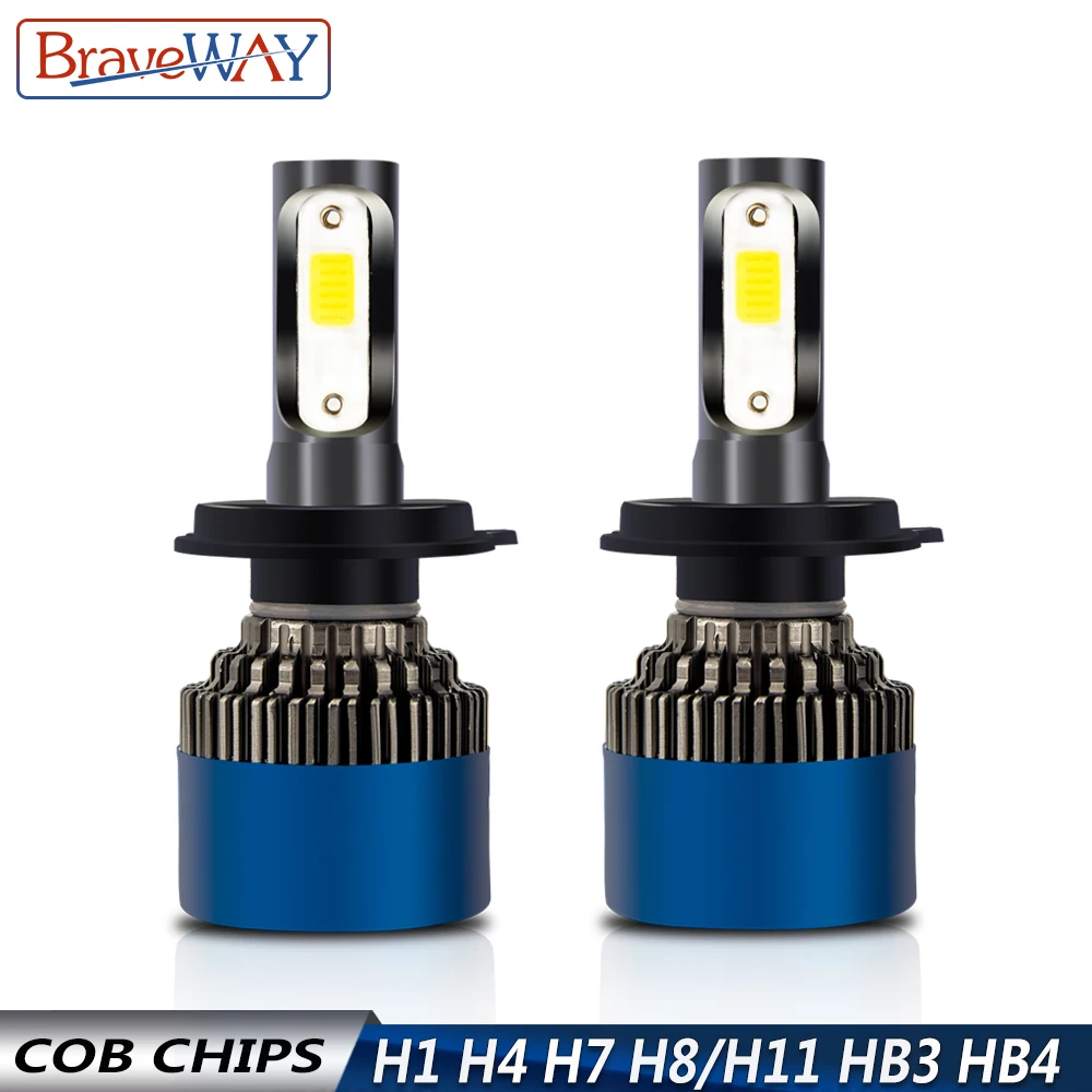 

BraveWay H1 H4 H7 H8 H11 9005 HB3 9006 HB4 H7 Led Bulbs for Cars Motorcycle Auto Led Lamp H4 LED Car Headlight Bulbs Fog Light