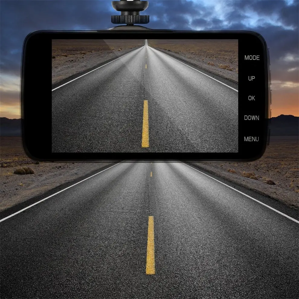 

Compact Black 4 inch IPS Screen Dual Core CPU 1200W H.264 140 Degree Super Wide Angle Car DVR Dash Camera