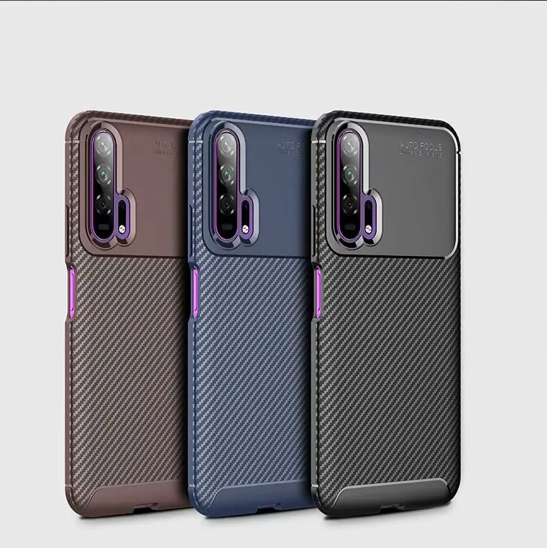 10 шт./лот, тонкий чехол из углеродного волокна для huawei Honor Play 3 20 Pro 20S Nova 5T P Smart Z Enjoy 10 Plus Y9 Prime, мягкий чехол