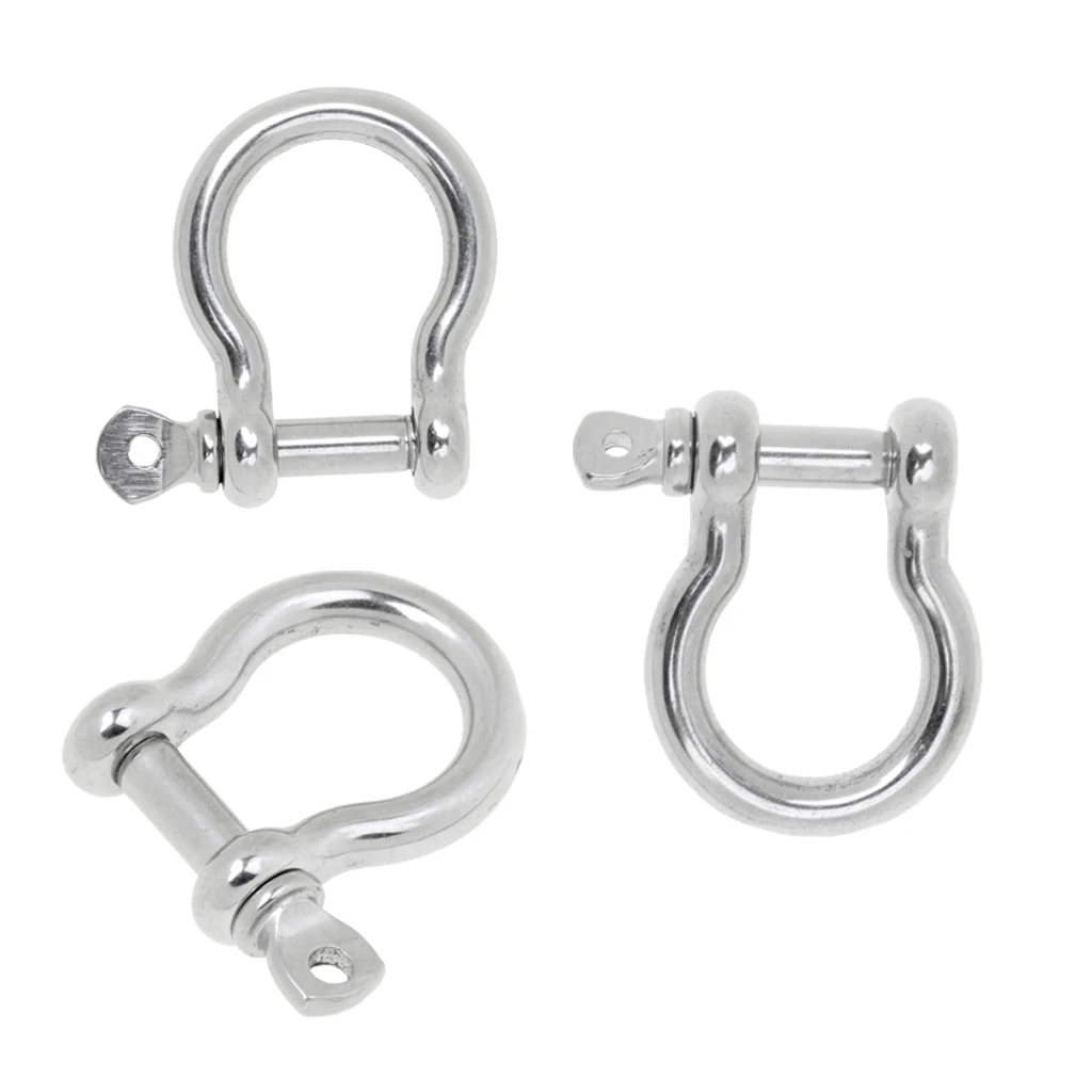 3 Size Marine Boat Chain Rigging Bow Shackle Captive Pin 304 Stainless Steel
