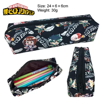 

Anime My Hero Academia Student Pencil Bag Canvas Straight Tube Stationery Storage Midoriya Izuku Bakugou Katsuki