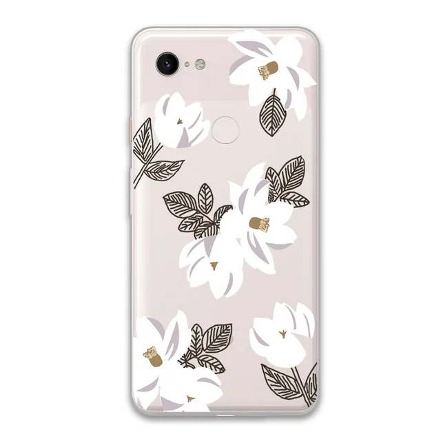 Floral Flower Case For Google Pixel 4 5 3 2 XL Cover for Pixel 3a 4a XL 5G Soft Silicone TPU Shockproof Protect Phone Back Funda W3632