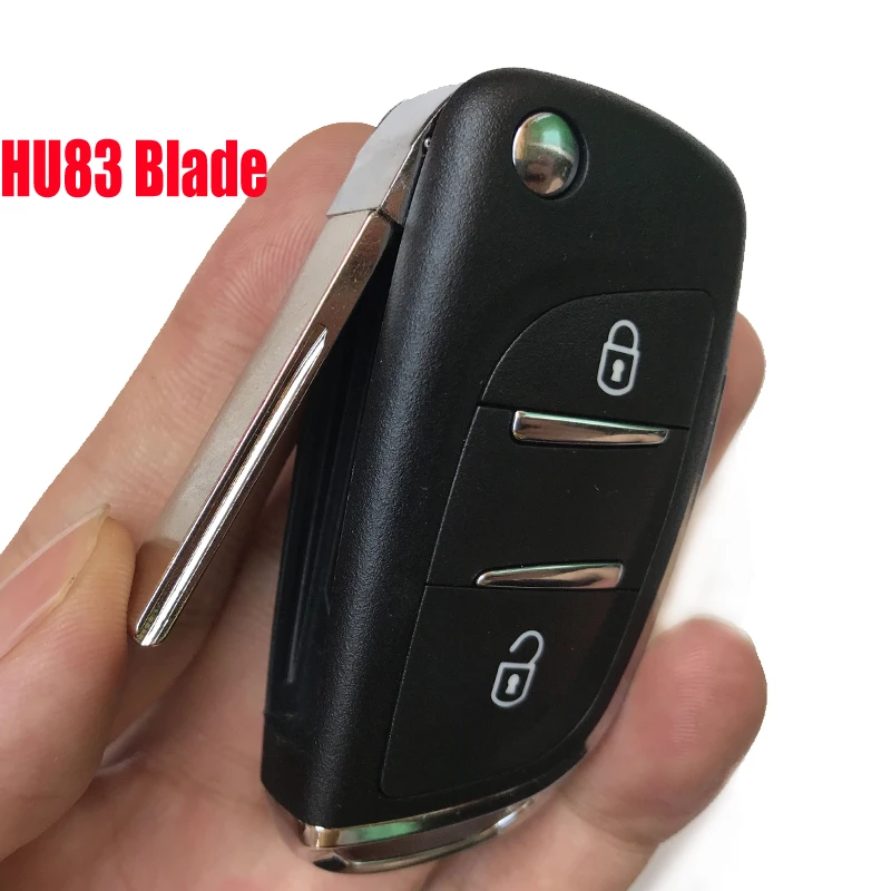Remote Control Car Key Case 3 Button Flip Folding Remote Key Fob Shell, for  Peugeot 207/208/307/308/407/408/607 CE0536/CE0523 HU83/VA2,ce0536 HU83