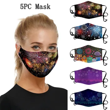 

5pc Adult Mouth Masks for Protection Face Mask Washable Earloop Mask Breathable Earloop Mouth Cover Face Shiled#3