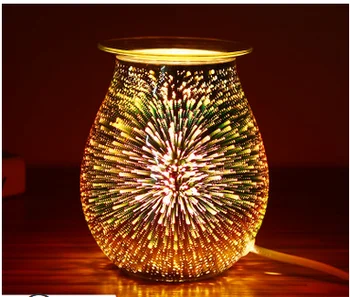 

Glass Electric Oil Warmer Tart Burner Scent Cubes Wax Melt Aroma Fragrance Lamp 3D Creative Home Decor Machine