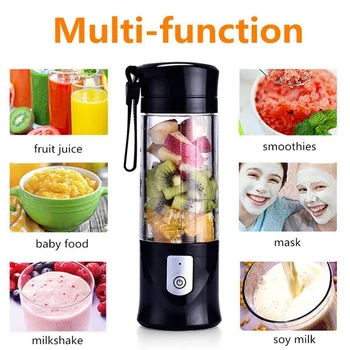 

Portable Mini Travel Fruit USB Juicer Cup, Personal Small Electric Juice Mixer Blender Machine With 4000mah Rechargeable Battery