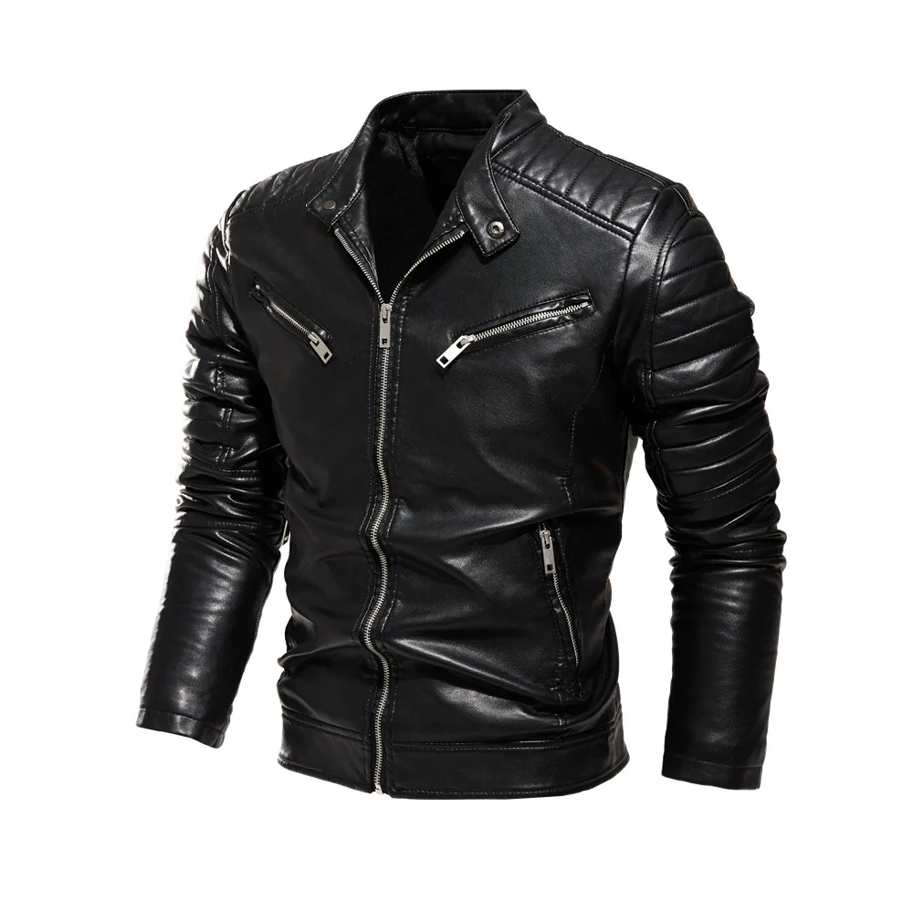 Stand Collar Street Knights Casual Leather Jacket 7