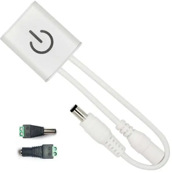 dimmer DC connector DC 12V 24V 3A полный металлический корпус сенсорный экран Управление светодиодный диммер 5050 3528 одиночный цветной led полосы управления Лер с памятью - Цвет: dimmer DC connector