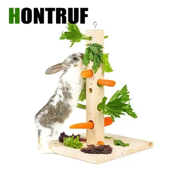 

Rabbit wooden grass stand small pet manicure grass stand chinchilla vertical grass stand multi-functional pet Foraging apparatus