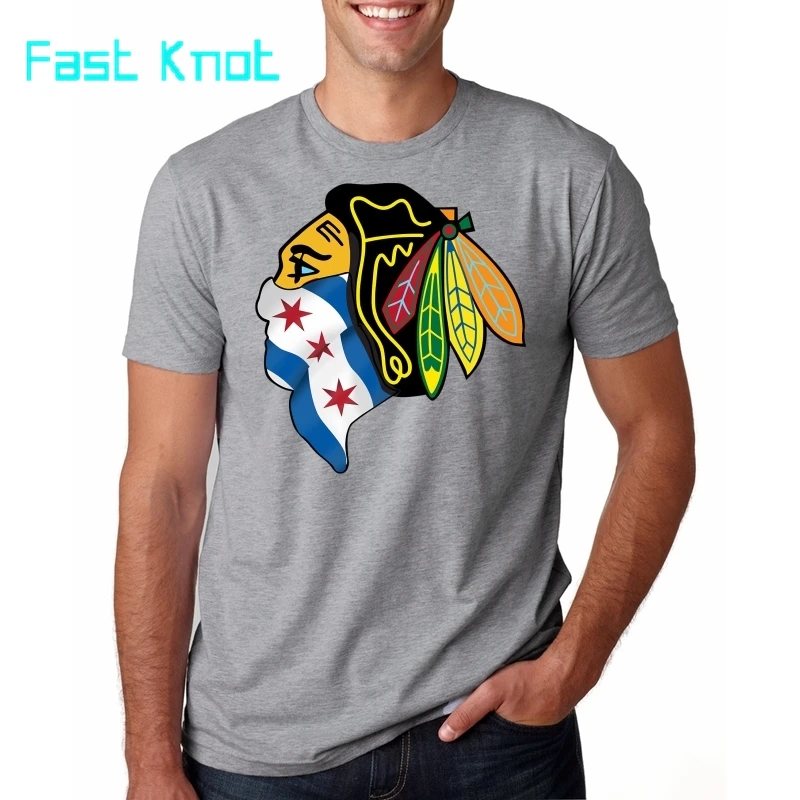 Мужская модная футболка с принтом Blackhawks Chicago Flag классный летний топ
