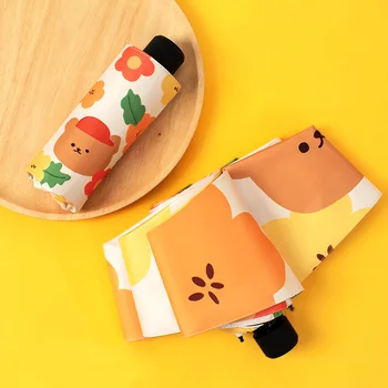 

Flower Patterns Cute Umbrella Kids Girls Clear Mini Pocket Umbrellas Rain Women Folding Automatic Sun Umbrella UV Parasol