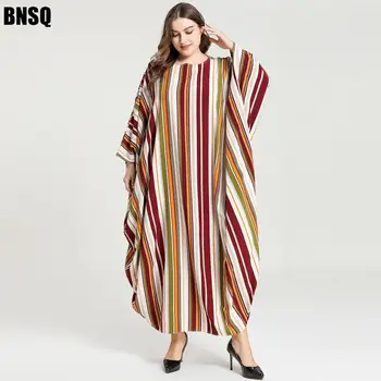 

Muslim Print Abaya Striped Maxi Dress Bat Sleeve Hijab Cardigan Kimono Long Robe Gowns Middle East Eid Ramadan Islamic Prayer