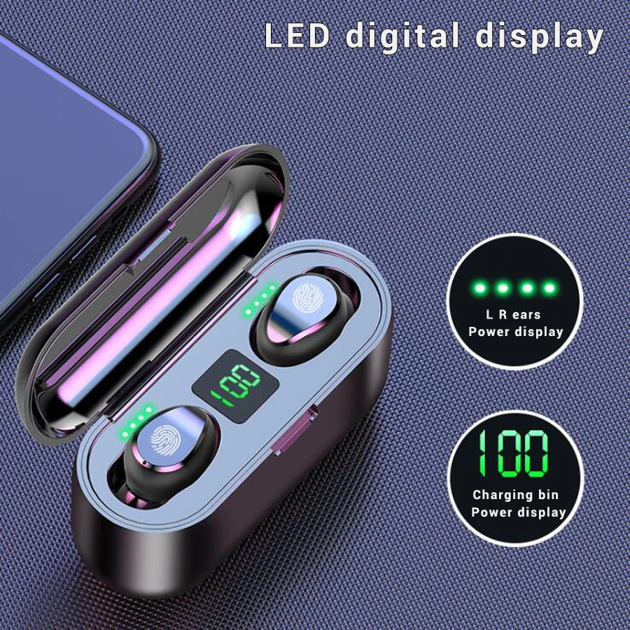 TWS 5 0 Bluetooth наушники беспроводные сенсорное управление 6D стерео бас гарнитура