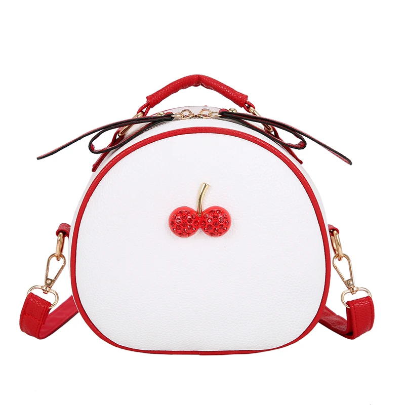 

Fashion Sweet Shoulder Bag Cherry Pattern Pu Leather Waterproof Wearable Easy To Clean Handbag Elegant