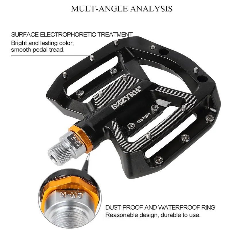MZYRH M80 Mountain Bike Non-Slip Pedals Bicycle Pedals Aluminum Alloy Die-casting Pedals Mtb pedals Bike Accessories
