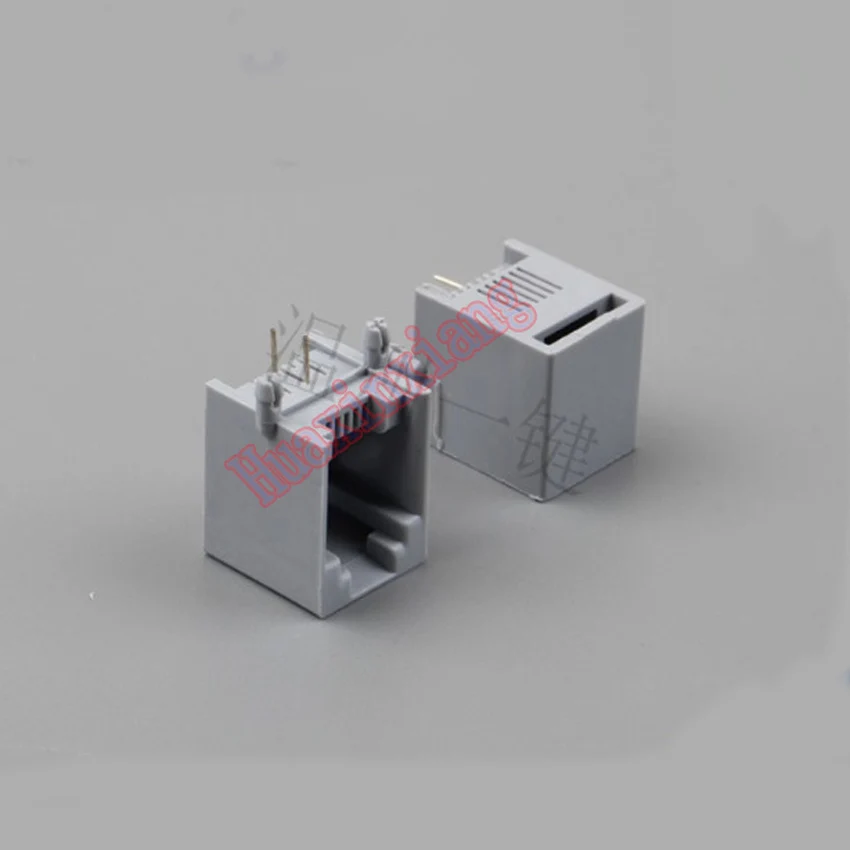 100 шт./лот 5521 PCB RJ11 6P2C гнездовой разъем/гнездовой разъем для телефона 90 градусов