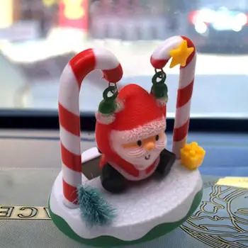

Christmas Day Solar Flower Swing Doll Vehicle Santa Claus Snowman Swing Ornament Car Instrument Bench Anti-skid Pad Decoration