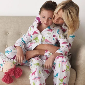 

Christmas Matching Family Pajama Mother and Daugther Matching Pajama Set Cartoon Dinosaur Print Family Matching Outfit
