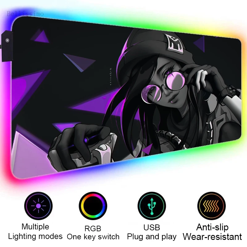 Anime Mouse Pad 900x400 Rgb Mousepad Gaming Computer Desk Backlit Mat Valorant Mouse Mats Xxl Gamer Keyboard Mause Pad Desk Mat