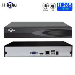 Hiseeu H.265 сетевой видеорегистратор видеонаблюдения 8CH 16CH 5MP 4MP 2MP Выход Обнаружения Движения ONVIF рекордер для ip-камеры металлический корпус