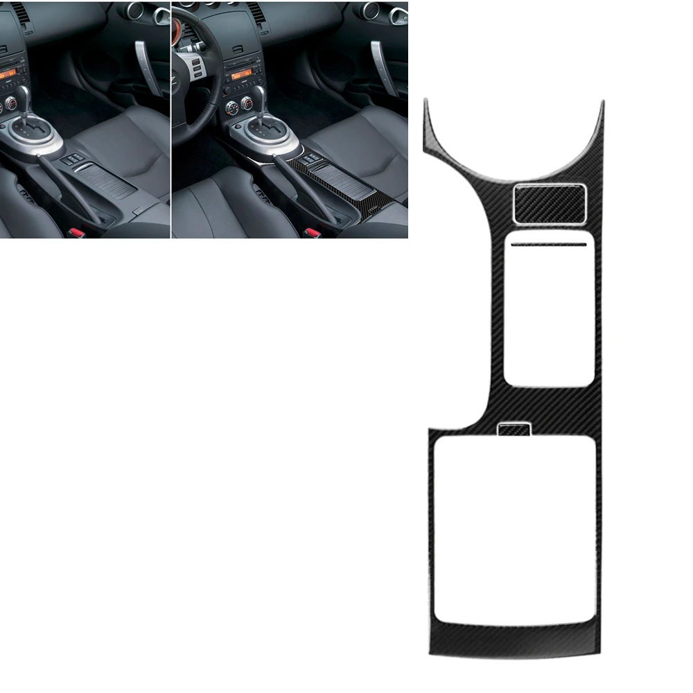 

For Nissan 350Z 2006-2009 Carbon Fiber Center Console Gear Shift Box Panel Cover Trim Car Control Board Sticker Frame Strip Kit
