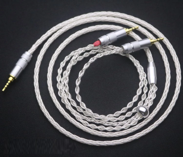 Audiocrast 8Cores Silver Plated 2 5mm balanaced plug to 2x2 5mm headphone upgraded cable