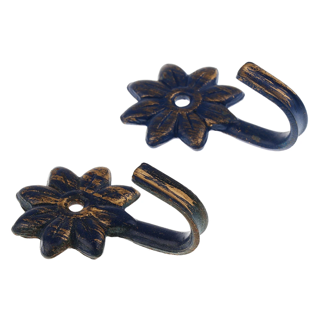 2x Vintage Curtain Hold Back Hook Accessories Window Treatment Hardware Ornament